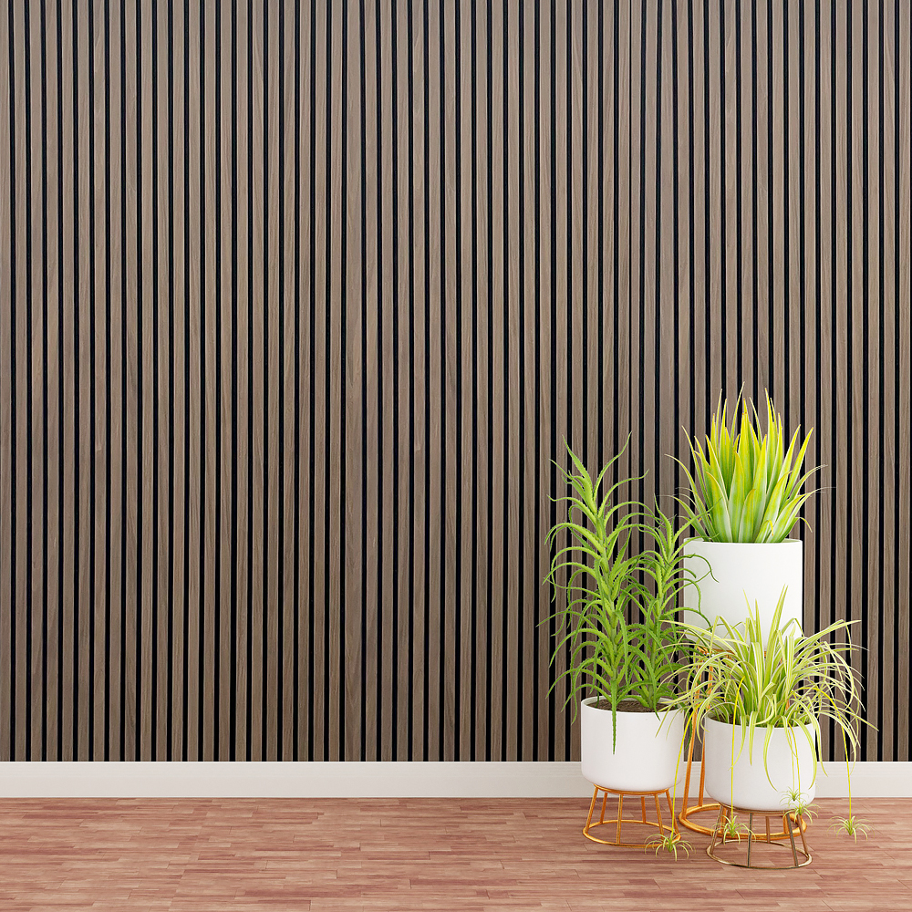 000dark smoke oak Soundproof Wooden Slat Acoustic Panels